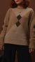 Blusa de lã bege com detalhes - Brechó Cherry