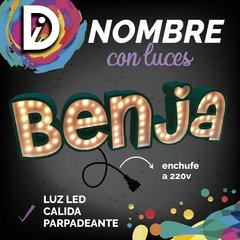 Nombre Con Luces Cartel P/ Dormitorio Candy Babyshower - comprar online