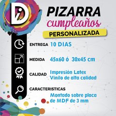Pizarra Cumpleaños Personalizada - Datos - Primer Año - Evento 30X45CM - comprar online