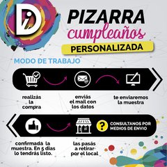Pizarra Cumpleaños Personalizada - Datos - Primer Año - Evento 30X45CM en internet