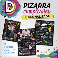 Pizarra Cumpleaños Personalizada - Datos - Primer Año - Evento 30X45CM - Diseño ideas Gráfica Integral
