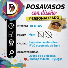 Posavasos Personalizados De Pvc 3mm C/tus Logos Y Frases - comprar online
