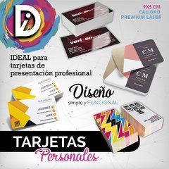 500 Tarjetas Bifaz + Laminado Ambos Lados + Diseño Incluido - Diseño ideas Gráfica Integral