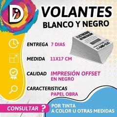 VOLANTES BLANCO Y NEGRO - 1000 Unid. 11 x 17 - comprar online