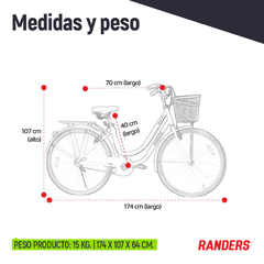 Bicicleta de Paseo R26 Mujer Vintage Celeste Randers BKE-726-C en internet