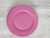 Plato postre rosa x 50 un.