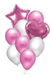 Set de 10 globos rosa y blanco