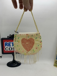 Monedero con cierre vintage cadenita y flecos - comprar online
