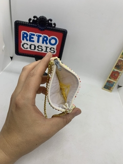 Monedero con cierre vintage cadenita y flecos - tienda online