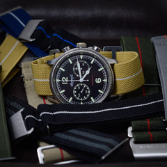Parachute Strap Khaki-Red 22 mm - Viejo Rincón 