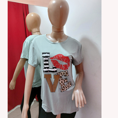 REMERA ESTAMPADA CON STRASS. ART 1717