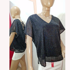 BLUSA LISA SIMIL LENTEJUELA PLISADA. ART 1782