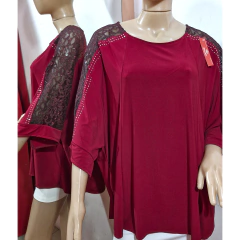 REMERA DE SEDA FRIA CON ENCAJE. ART 1835 - comprar online