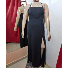 VESTIDO DE CREPE CON TAJO. ART 7283