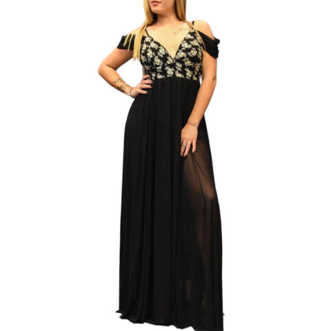 VESTIDO DE TUL CON BORDADO art. 7363 - comprar online