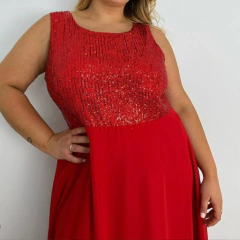 VESTIDO DE GASA CON LENTEJUELAS. ART 7305 - comprar online
