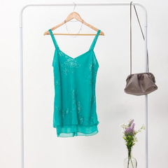 MUSCULOSA DE GASA BRILLO EN PLATA. ART 1751 - comprar online