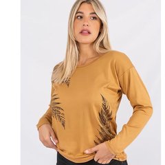 REMERA GAMUZADA HOJAS. ART 1081