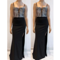 VESTIDO CREPE CON LENTEJUELAS. ART 7290