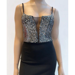 VESTIDO CREPE CON LENTEJUELAS. ART 7290 - comprar online