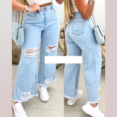 JEANS WIDE LEG CON ROTURA. ART 4201