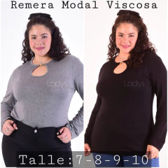 REMERA DE MODAL GAMUZADA GOTA. ART 1175 - comprar online