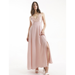 VESTIDO DE CREPE CON LENTEJUELA. ART 7277 - Dinastia