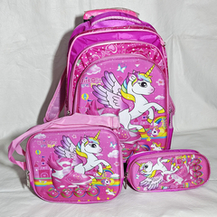 MOCHILA TRES PIEZA 3D CON CARRO. ART M67-3
