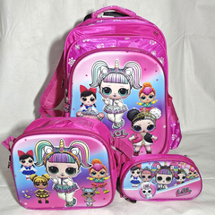 MOCHILA TRES PIEZA 3D CON CARRO. ART M67-7