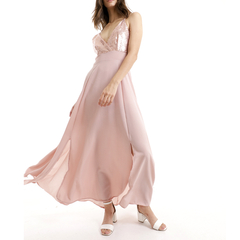 VESTIDO DE CREPE CON LENTEJUELA. ART 7277