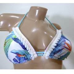 CORPIÑO TRIÁNGULO CON LENTEJUELAS Y POMPONES. ART C101