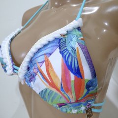 CORPIÑO TRIÁNGULO CON LENTEJUELAS Y POMPONES. ART C101 - tienda online