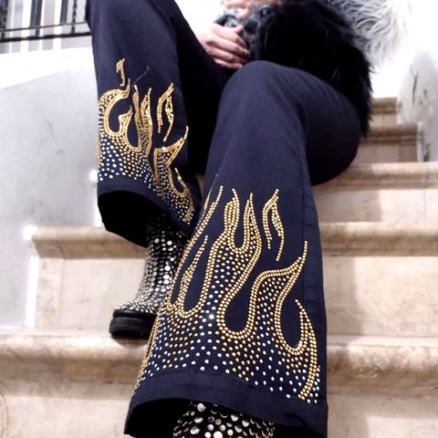 Jeans Oxford Fuego De Strass. Art 4030