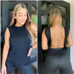 MUSCULOSA DE MODAL CON DETALLE DE CADENA. ART 1599 - comprar online