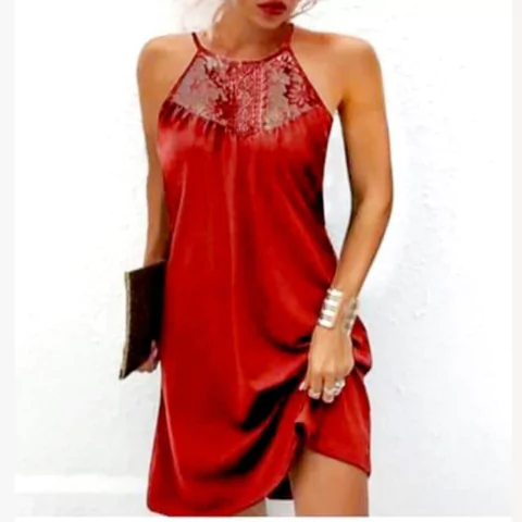 VESTIDO CON ENCAJE. ART 7068 - comprar online