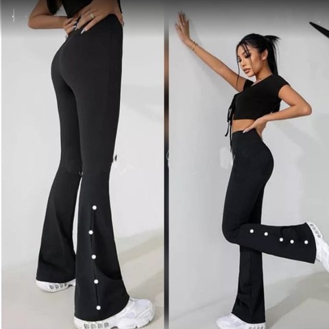 PANTALON DE MODAL GAMUZADO CON BOTONES EN LATERALES. ART 5026