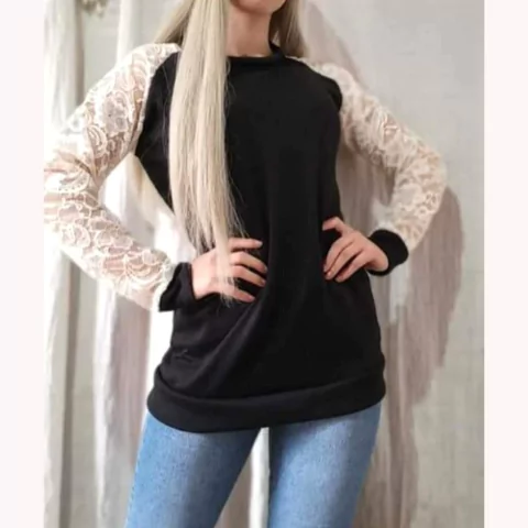 SWEATER LANILLA CON ENCAJE.ART 3039