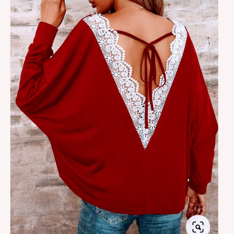 SWEATER DE LANILLA ESPALDA ENCAJE. ART 2027