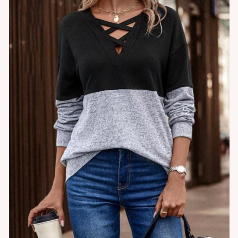 SWEATER DE LANILLA COMBINADO. ART 2026