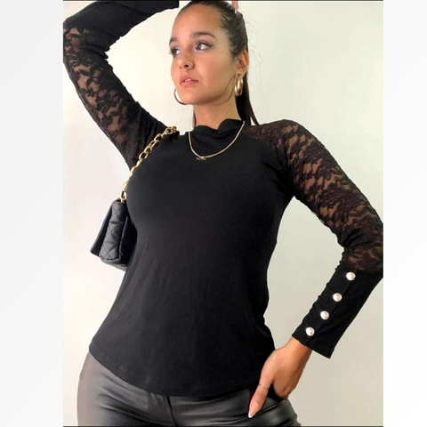 REMERA DE MODAL CON ENCAJE. ART 1117