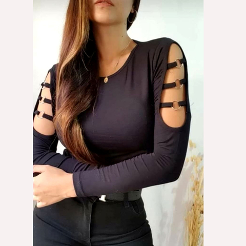 REMERA DE MODAL CON ARANDELAS. ART 1136