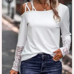 REMERA DE LANILLA CON ENCAJE. ART 1150 - comprar online