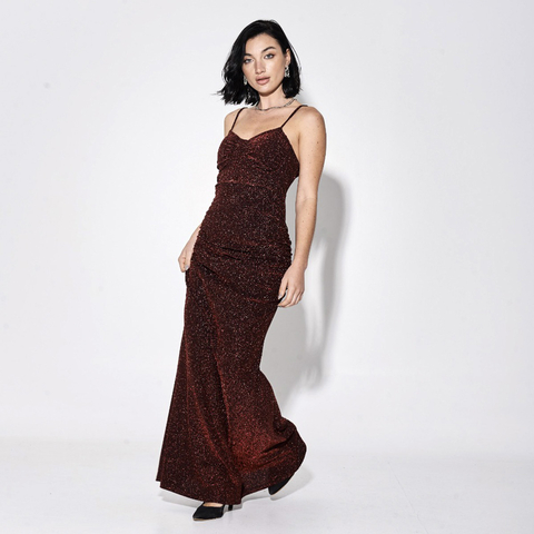 VESTIDO DE LUREX CON FRUNCE. ART 7219