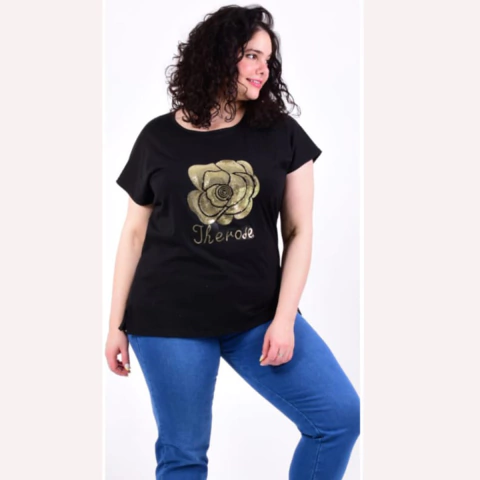 REMERA DE ALGODÓN CON APLIQUE. ART. 1796