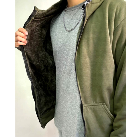 CAMPERA DE ALGODON CON PIEL. ART 3073