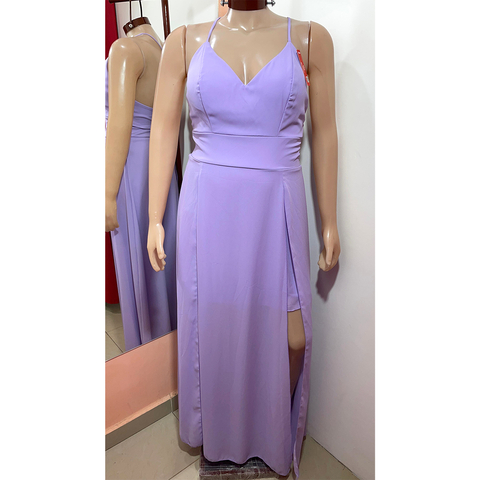 VESTIDO DE GASA DOBLE TAJO. ART 7341