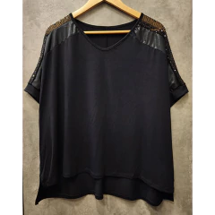 REMERA DE MODAL CON TUL Y LENTEJUELAS art. 1920