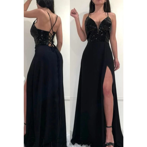 VESTIDO DE GASA CON LENTEJUELAS. ART 7308 - comprar online