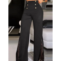 PANTALON DE CREPE CON ENCAJE ART. 5136 - comprar online