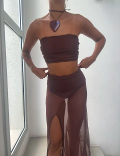 Imagen de Pollera FOLKY chocolate